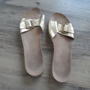 Zara gold leather sandals